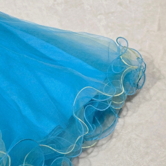 B Darlin ✦ Blue Strapless Party Dress ✦ Sequin Bodice + Tulle Flare ✦ XS EUC - Picture 11 of 17